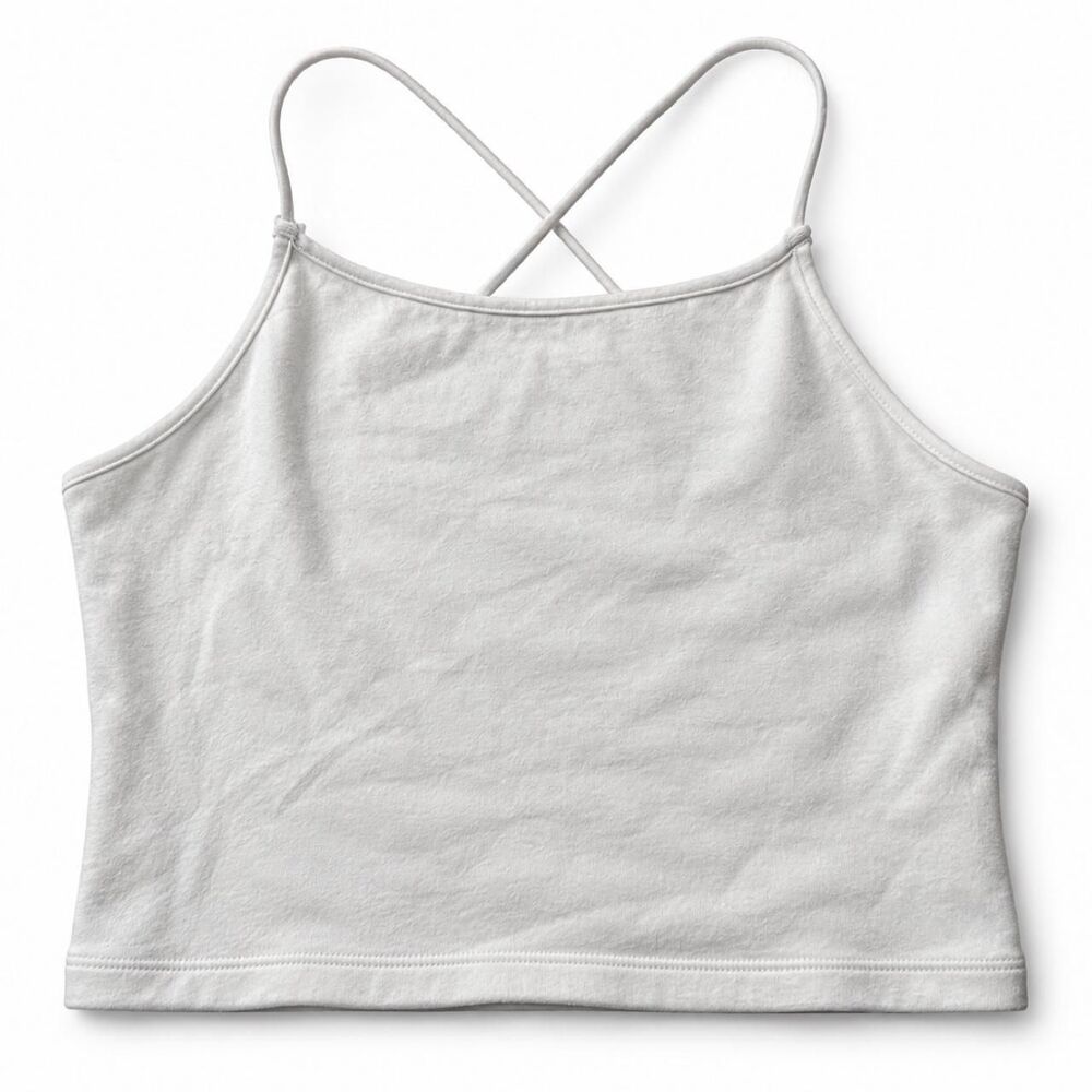 American-eagle Women's White and Grey Crop-top